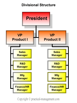 Product Divisional Structure of an Organization